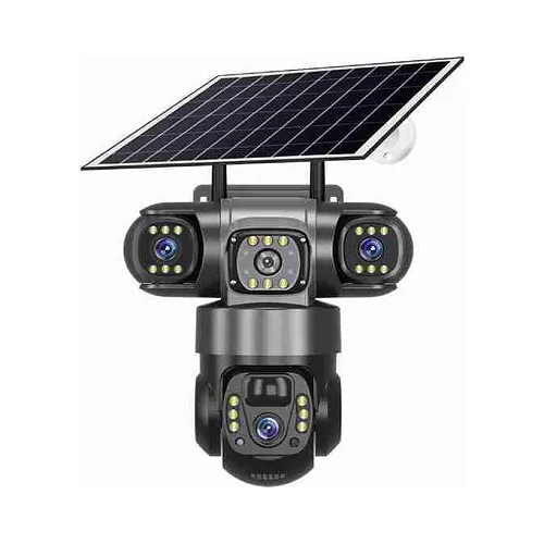 Solar Camera 4G Sim Card / WiFi Outdoor 3 Lens 3 Screen  Human Detect Network IP Cameras Night Vision CCTV Security Protection