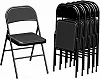 Portable Foldable  Table & 2 Chairs Set With Tempered Glass Tabletop - Black