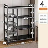 4 Tier Heavy-Duty Metallic Storage  Kitchen Rack Organizer Shelving Unit With Wheels