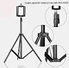2.1m Adjustable Tripod Photography Stand for video camera Tripod (Black, Supports Up to 1500 g)