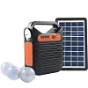 Solar Rechargeable LED  System With Fm Radio, USB,  Music, Charging Cables For Multifunctional Camping Light