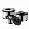 3Pcs Cookware Set Hot-Pot Insulated Casserole Stainless Steel Casserole Dish. Color -Black