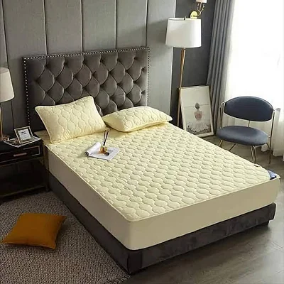 5*6 Quilted Water Proof Mattress Protector-Cream