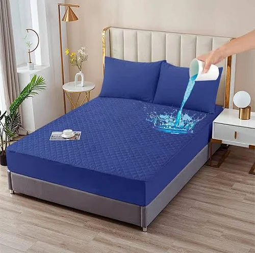 5 by 6 Quilted Water Proof Mattress Protector- Navy Blue