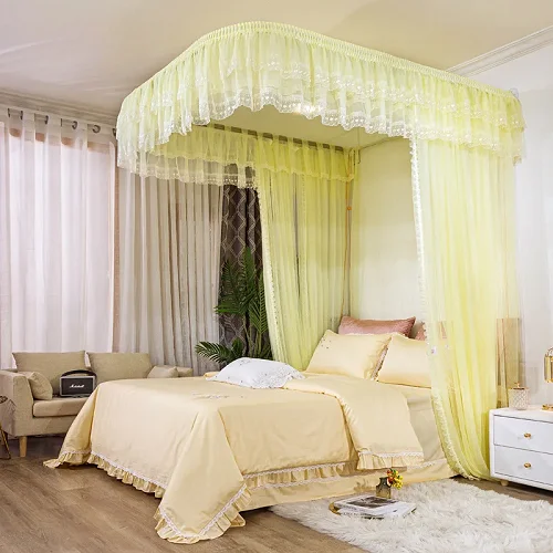 6x6 king Size Wall mounted Mosquito Net- Cream