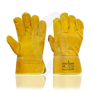 Pair Of Safety Leather Gloves: Durable &amp; Heat-Resistant for Heavy-Duty Work