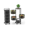 4-Tier Rotating Kitchen Storage Cart with Wheels