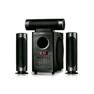 Djack 3.1 X-Bass, AC&amp;DC Bluetooth Home Theatre Multimedia Speaker System with FM Radio, USB &amp; SD Ports - Black