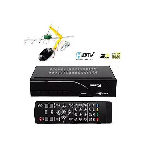 Phelistar HD Digital Decoder with Free TV Antenna Kit