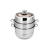 Stainless Steel Food Steamer With Manual Timer 28cm - Silver