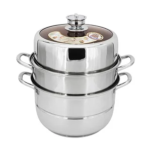 28Cm Stainless-steel Food Steamer With Manual Timer - Silver