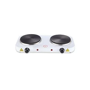 Double Solid Electric Hotplate - White