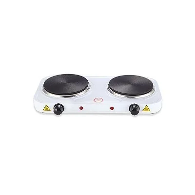 Double Solid Electric Hotplate - White