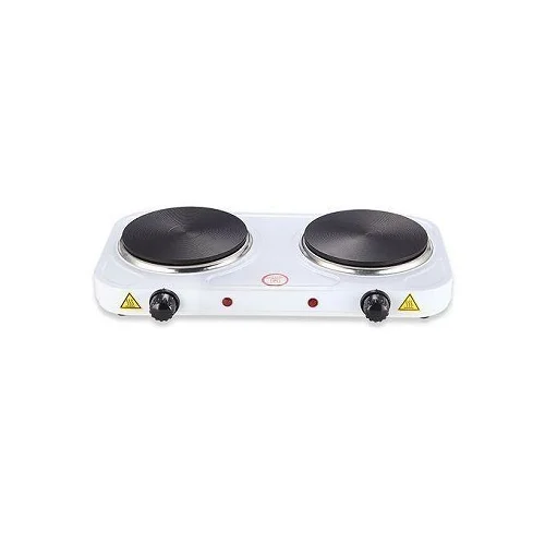 Double Solid Electric Hotplate - White
