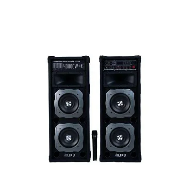2 Professional Sound Speaker Systems With 2 Wireless Microphones Used When Directly Connected To Electricity Or Solar Battery With Very Loud Sound And Deep Bass Guitar Microphone Inputs Recording Function Aux USB Cards Input Bluetooth And FM - Multicolor