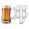 6 Pieces Set Of Large Beer Glasses For Use In Bars- Clear