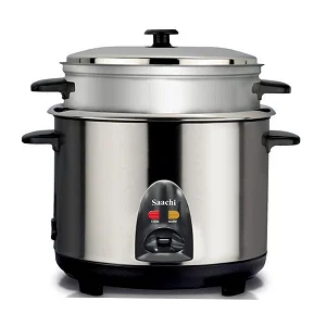Saachi 2.8-Litres Rice Cooker With Steaming Function And Of Upto 16 cups of Rice-Silver