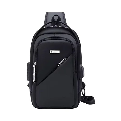 DUSLANG Crossbody Backpack Bag, Shoulder Backpack Chest Bags with USB Charger Port