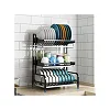 3-Tier Dish Rack Stainless Steel Dish Drainer - Black.