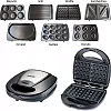 Sonashi 7-in-1 Multi Snack Maker Detachable Sandwich, Grill, Donut, Waffle, Cupcake, Nutty, Omelet Making Plates -Multi