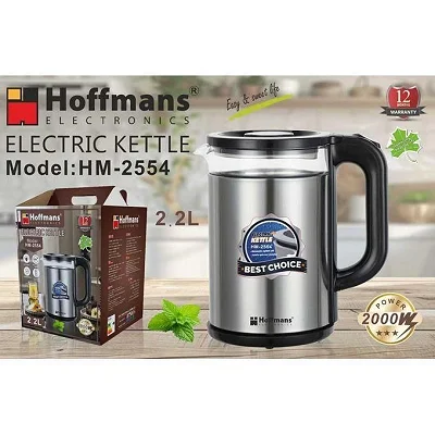 Hoffmans 2.2L Electric Kettle HM-2554 - Silver / Black