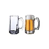 6 Pieces Of Heavy Glass Beer Glasses-Colorless