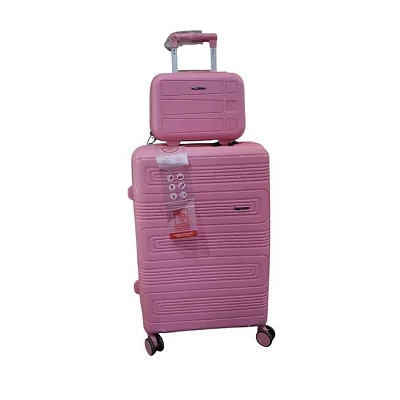 2pcs Set Waterproof Rubber Plastic Suitcase  (Large, Mini Small Sizes) -  Multicolor