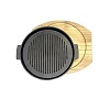 Cookware Frying Pan Grill Backing Pot Skillet Plate with Wood Serving Board (26 cm) Cast Iron Steak Sizzler Grill Pan with Non-Stick Coating Backing Pot Skillet Grill Wood Serving Board Platter
