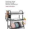 3-Tier Dish Rack Stainless Steel Dish Drainer - Black.