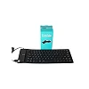 Flexible USB Silicone Gel Full-Sized Keyboard - Black