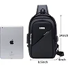 DUSLANG Crossbody Backpack Bag, Shoulder Backpack Chest Bags with USB Charger Port