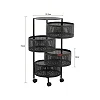4-Tier Rotating Kitchen Storage Cart with Wheels