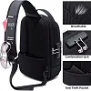 DUSLANG Crossbody Backpack Bag, Shoulder Backpack Chest Bags with USB Charger Port - Black
