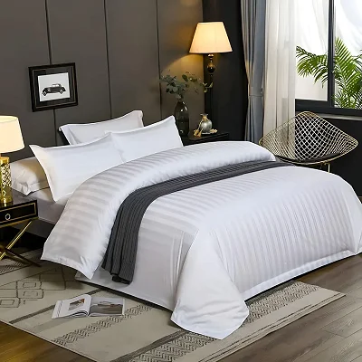 4pcs 5x6 Egyptian Duvet Set With Bedsheet And 2 Pillowcases - White