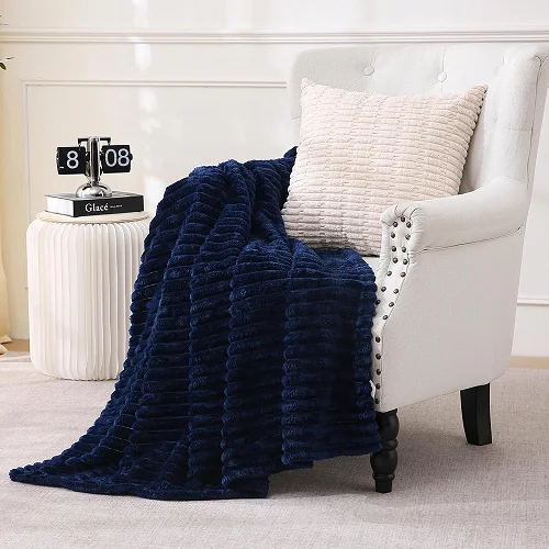 5*6 Soft warm  Fleece Throw Blanket - Blue