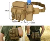Men Waist Pack Nylon Hiking Water Bottle Phone Pouch - Desert Brown