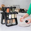Spice Rack Set, 360°Rotating Ferris Wheel Seasoning Organizer with 18 Empty Spice Jars, Each Tank Can Hold a Capacity Of 300ml, for Cinnamon, Cumin, Crushed Red Pepper