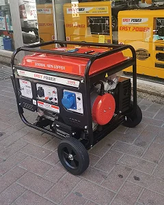 6KV Easy Power Portable Generator, 6000W Starting Power, 100% Copper, Wheeled Frame, Red and Black
