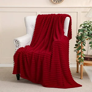 5*6 Soft warm Fleece Throw Blanket - Maroon