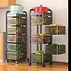 5 Layer Rotating Kitchen Trolley For Storing Fruits & Vegetables - Black
