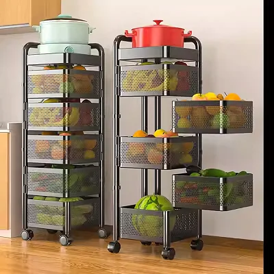 5 Tier Kitchen Rotating Vegetable Rack Floor-Standing