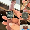 Casio Men's World Time Leather Strap Digital Watch - Multicolor