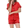 Women's Two Piece Pajama Sleepwear- maroon