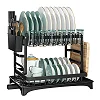 2 Layers Stainless-steel Dish Rack( Not Assembled)- Black