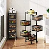 5 Layer Storage Kitchen Trolley For Storing Fruits & Vegetables - Black