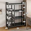 Kitchen Storage Shelf, Microwave Stand Cart or Coffee Bar Table Organizer, for Spice, Pots and Pans Organizer - Black