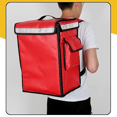 Professional Insulated Food Delivery Backpack with Reflective Safety Strip - Multicolor