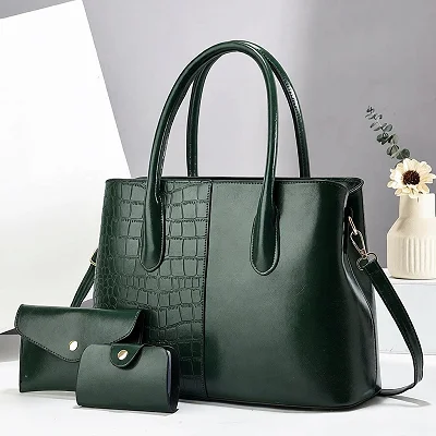 Ladies Classic Handbag  3pcs Set - Multicolor