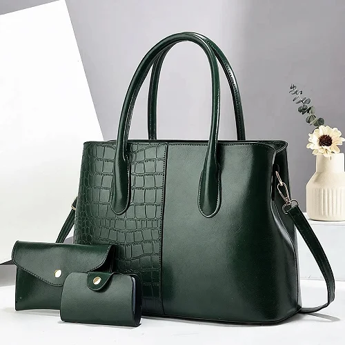 Ladies Classic Handbag  3pcs Set - Multicolor