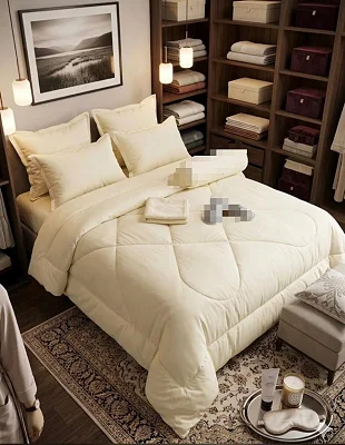 4pcs 5x6 Egyptian Duvet Set With Bedsheet And 2 Pillowcases - Cream